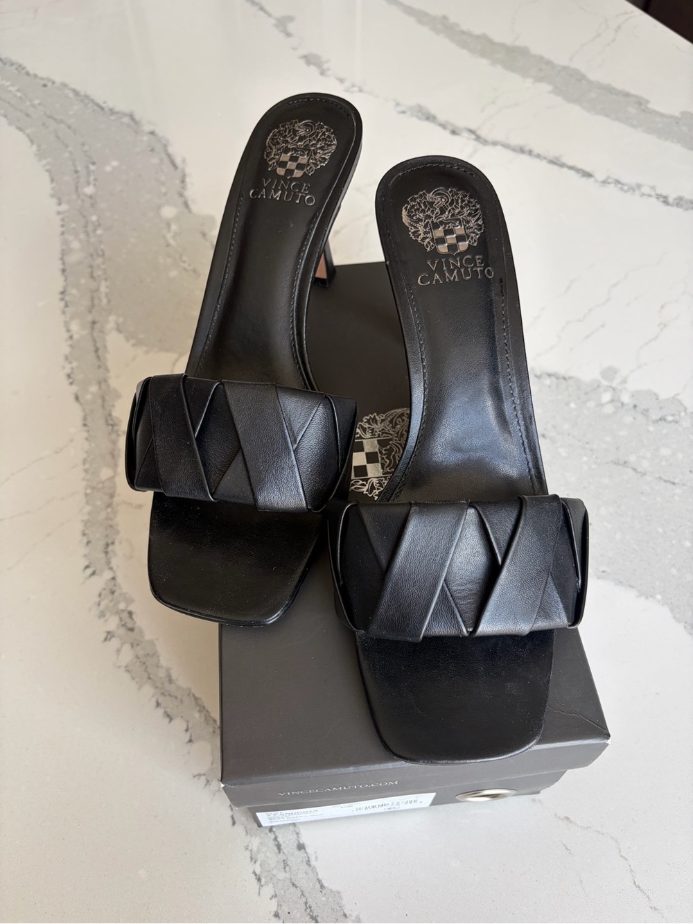 Vince Camuto Black Slide Sandal Heels